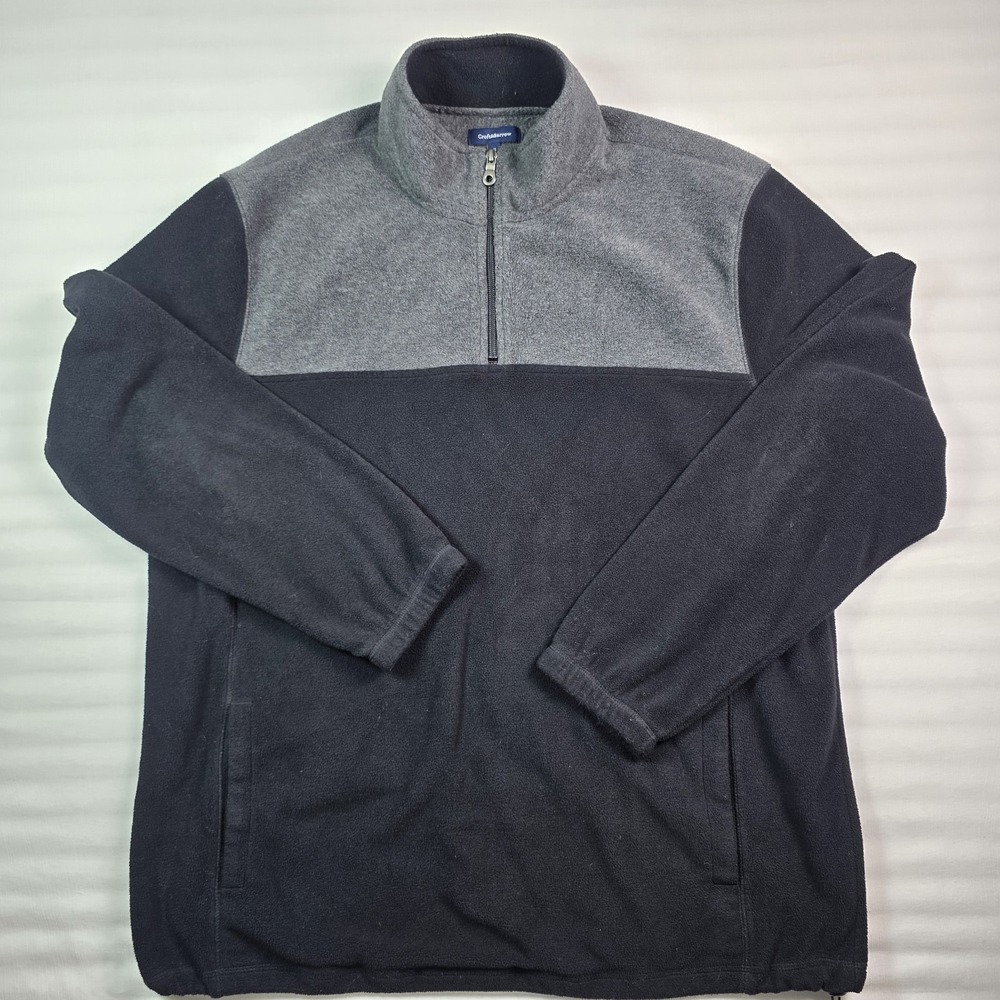 Croft & Barrow Sweatshirt Men XL Black/Gray 1/4 Zip Long Sleeve Fleece